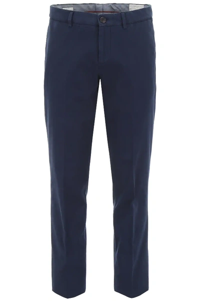 Shop Brunello Cucinelli Trousers With No Darts In Blue