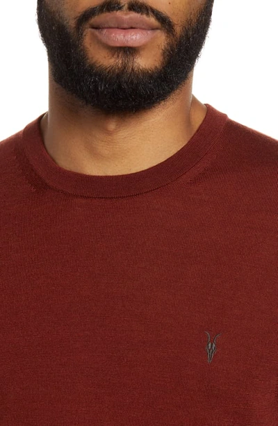 Shop Allsaints Mode Slim Fit Merino Wool Sweater In Vista Red Marl