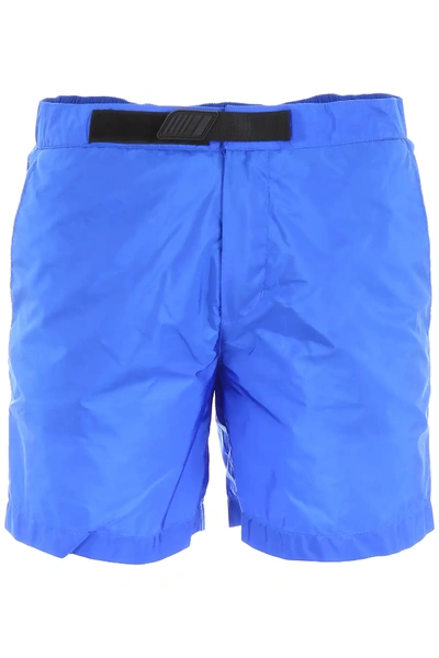 Shop Prada Nylon Swim Shorts In Blue