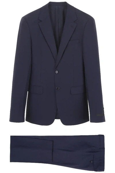 Shop Prada Techno Wool Suit In Blue