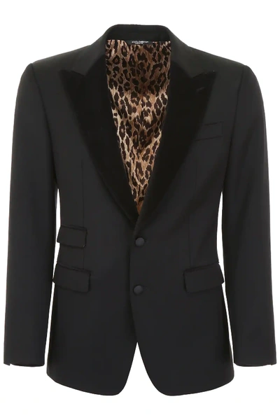 Shop Dolce & Gabbana Sicilia Tuxedo Jacket In Black