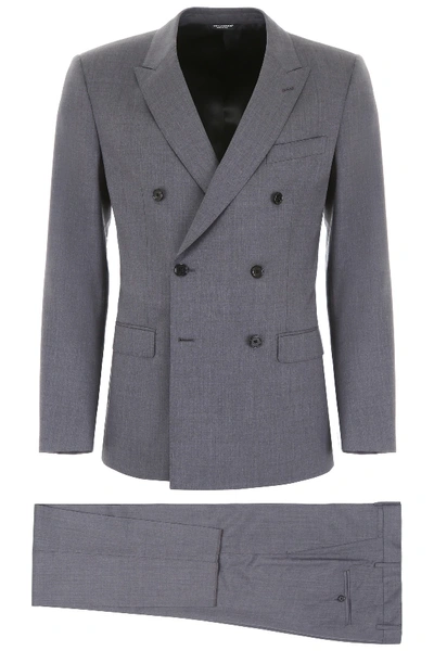 Shop Dolce & Gabbana Wool And Silk Suit In Grey