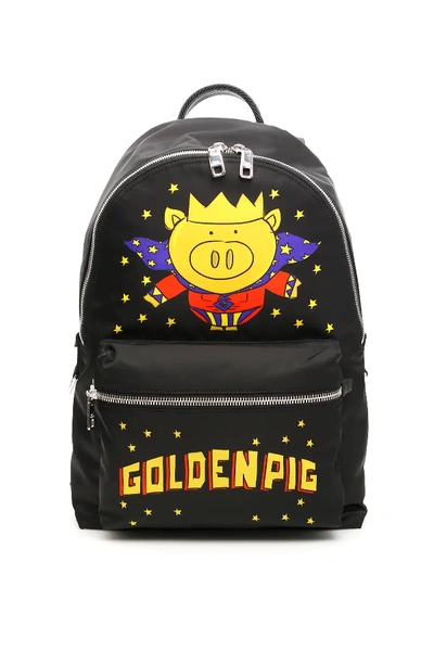 Shop Dolce & Gabbana Golden Pig Backpack In Black,blue,red