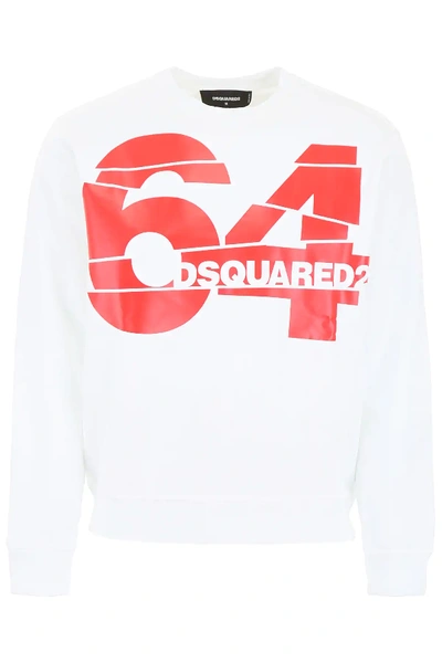 Shop Dsquared2 64 Logo Sweatshirt In White