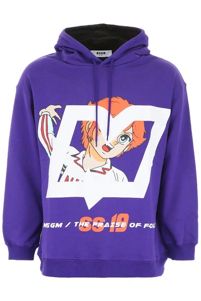 Shop Msgm Attacker You Hoodie In Purple