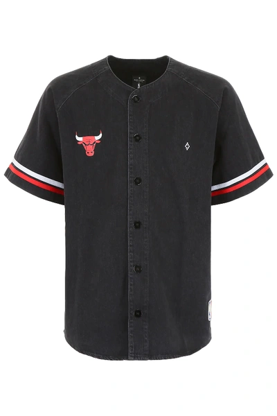 Shop Marcelo Burlon County Of Milan Chicago Bulls Denim Shirt In Black