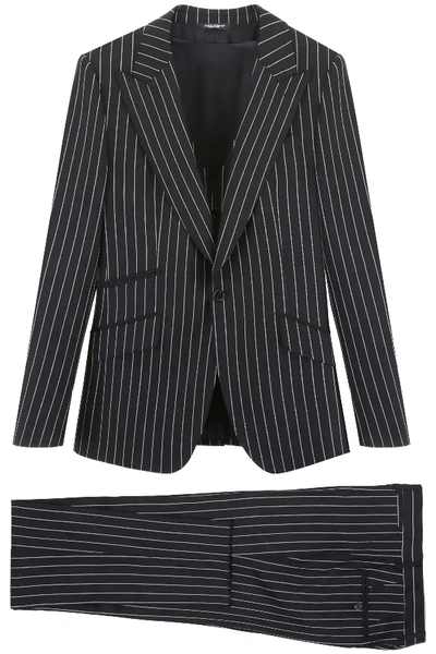 Shop Dolce & Gabbana Sicilia Three-piece Suit In Black,grey