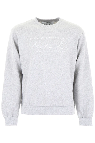 Shop Martine Rose Sweatshirt With Embroidered Logo In Grey