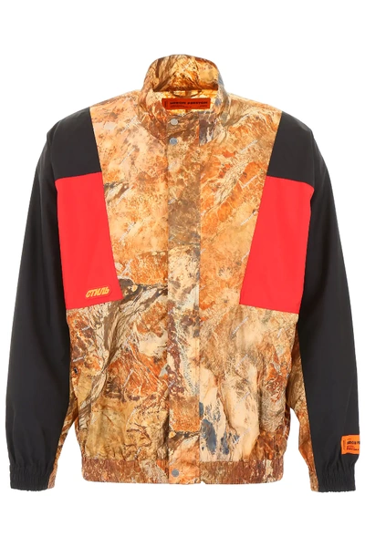 Shop Heron Preston Camouflage Jacket In Brown,black,red