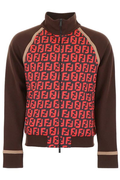 Shop Fendi Ff By Nico Vascellari Track Jacket In Brown,black,red