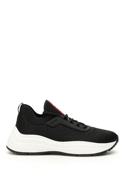 Shop Prada America's Cup Sneakers In Black