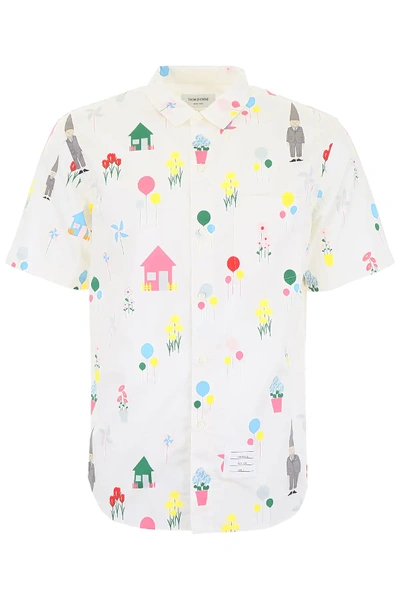 Shop Thom Browne Gnome Print Shirt In White