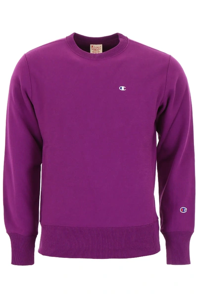 Shop Champion Reverse Weave Sweatshirt In Purple