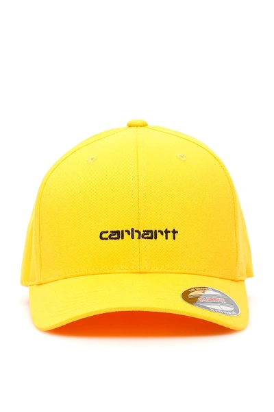 Shop Carhartt Script Bucket Baseball Cap In Yellow