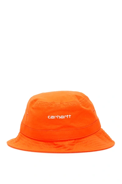 Shop Carhartt Script Bucket Hat In Orange