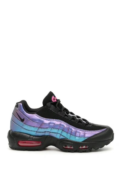 Shop Nike Air Max 95 Premium Sneakers In Purple,light Blue,black