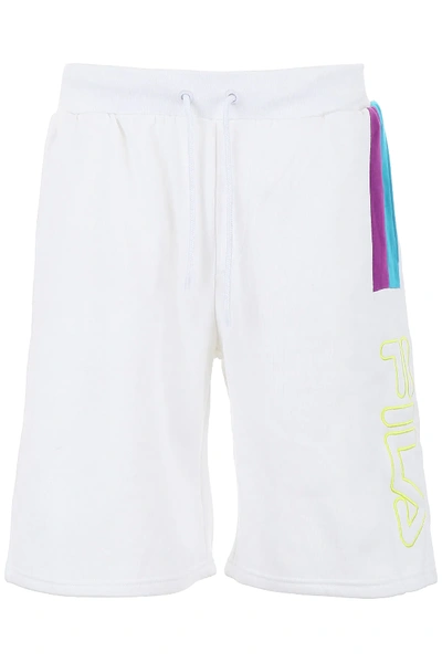 Shop Fila Ajay Short Joggers In White,green,purple