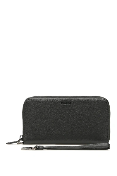 Shop Prada Zip-around Wallet With Wristlet In Black