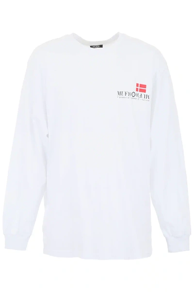 Shop Muf10 Long-sleeved Dk T-shirt In White