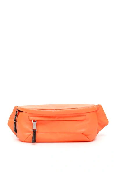Shop Prada Nylon Beltbag With Logo In Orange,black