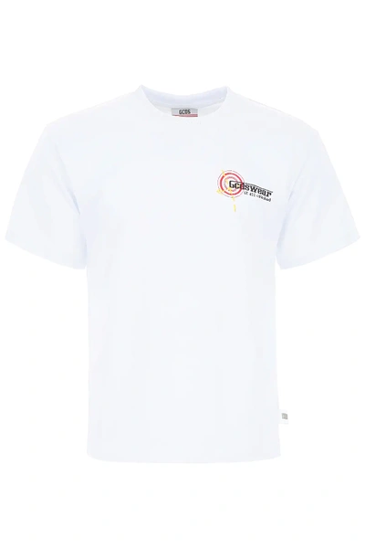 Shop Gcds T-shirt With Printed Back In White