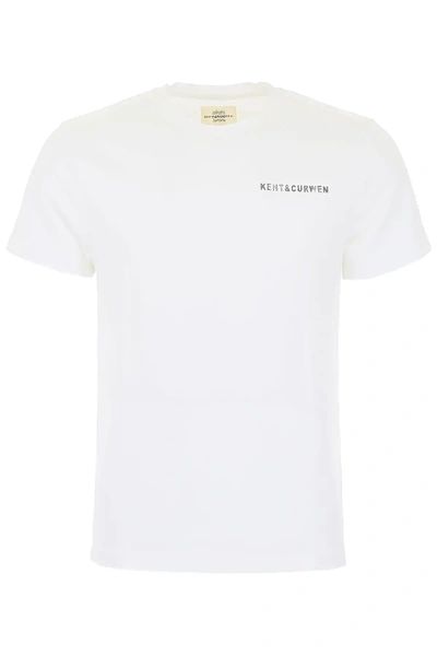 Shop Kent And Curwen T-shirt With Printed Back In White,black