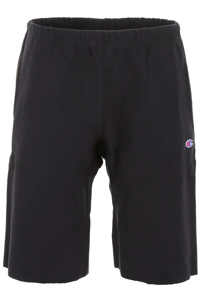 Shop Champion Bermuda Shorts With Logo Initial In Black