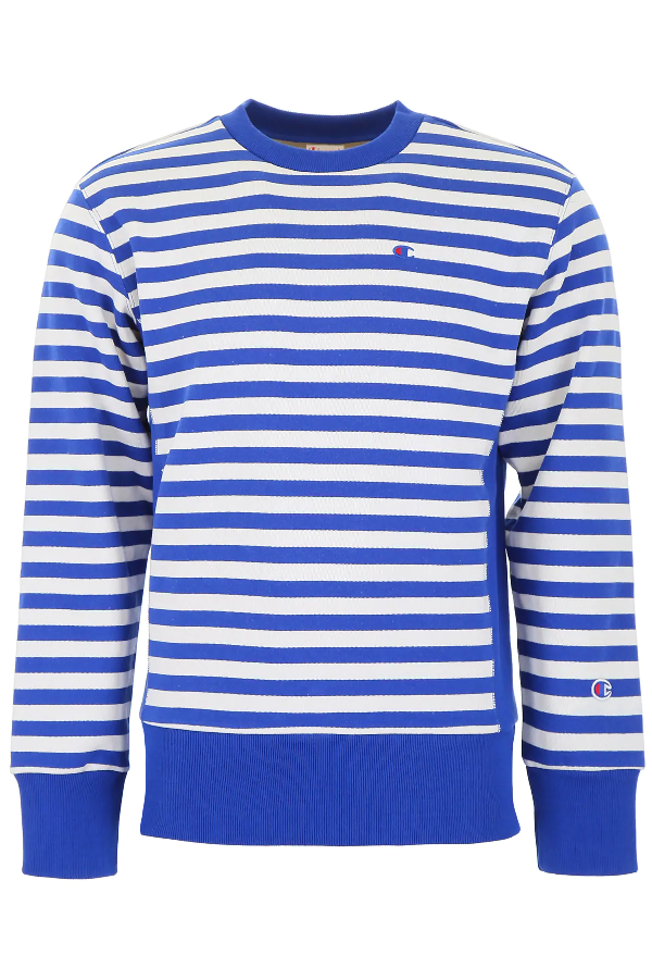 blue and white champion sweatshirt