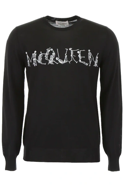 Shop Alexander Mcqueen Skull Logo Pull In Black