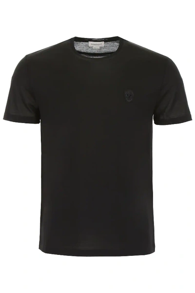 Shop Alexander Mcqueen T-shirt With Skull Patch In Black