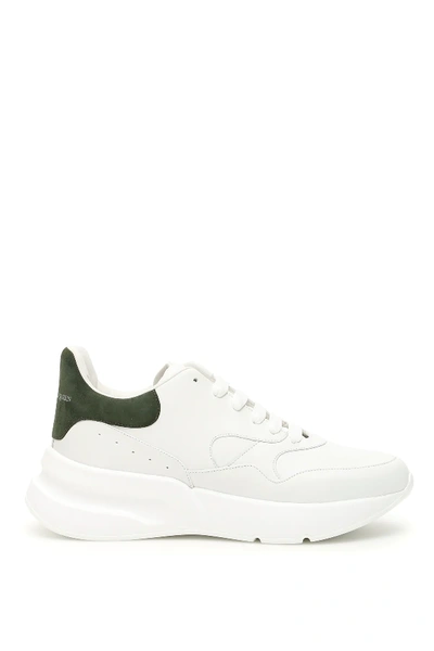 Shop Alexander Mcqueen Oversize Running Sneakers In White,green