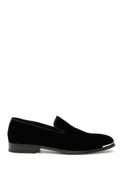 Shop Alexander Mcqueen Velvet Loafers In Black