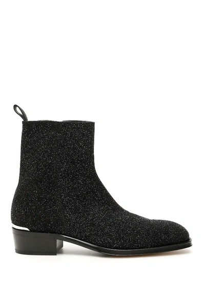 Shop Alexander Mcqueen Glitter Boots In Black