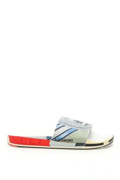 Shop Adidas Originals Rs Micro Adilette Slides In Grey,red,light Blue