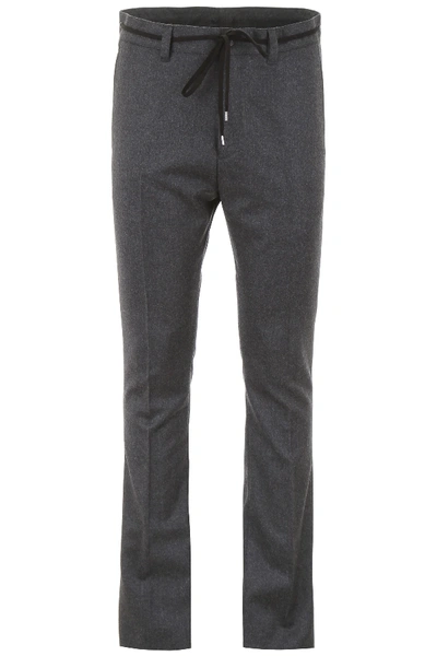 Shop Lanvin Drawstring Trousers In Grey