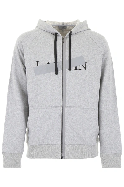Shop Lanvin Zipped Hoodie In Grey
