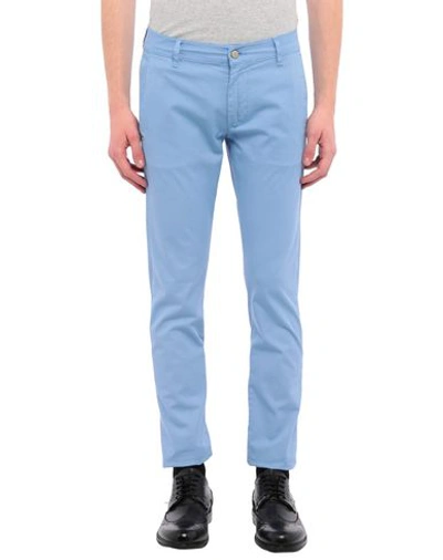 Shop Grey Daniele Alessandrini Pants In Sky Blue