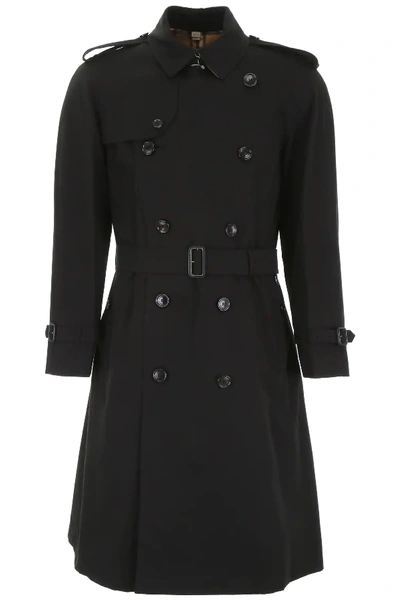 Shop Burberry Long Westminster Trench Coat In Black