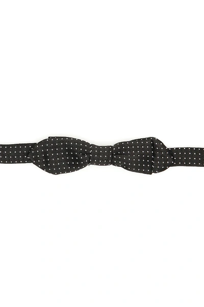 Shop Dolce & Gabbana Polka Dots Bow Tie In Black,white