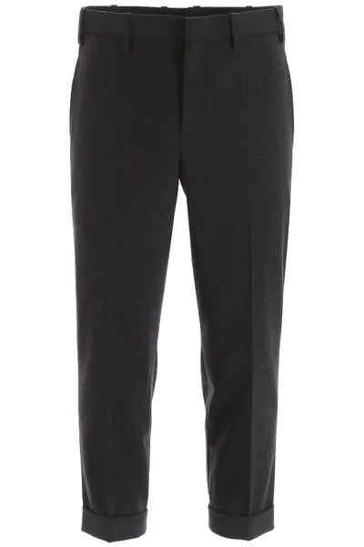 Shop Neil Barrett Trousers With Double Band In Grey