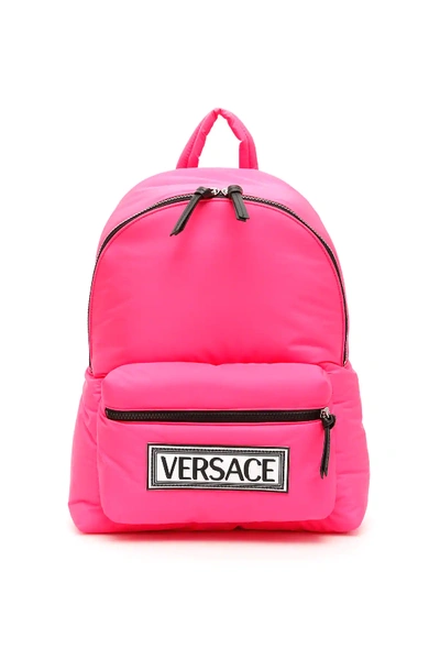 Shop Versace 90s Vintage Logo Backpack In Pink,fuchsia