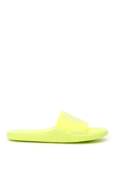 Shop Kenzo Tiger Slides In Yellow