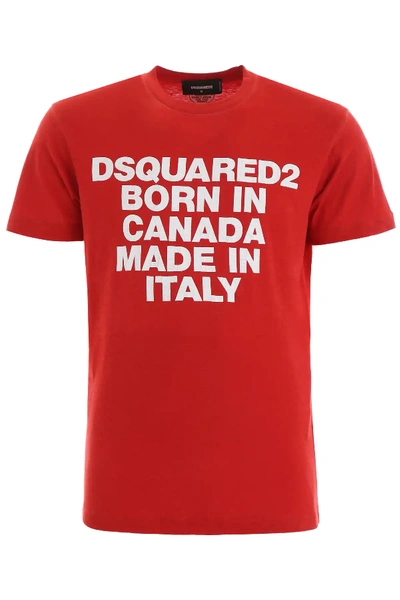 Shop Dsquared2 Born In Canada T-shirt In Red