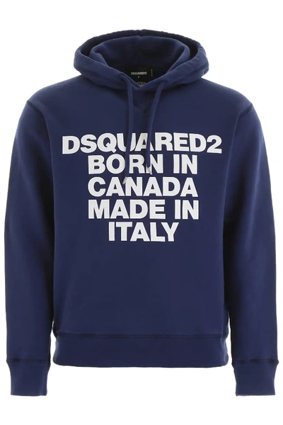 Shop Dsquared2 Born In Canada Hoodie In Blue