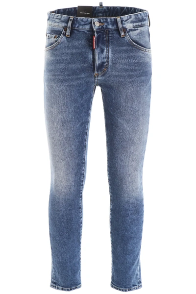 Shop Dsquared2 Bleached Skinny Dan Jeans In Blue,light Blue