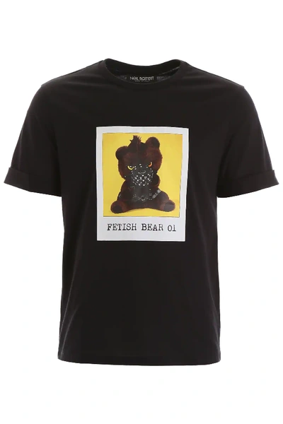 Shop Neil Barrett Fetish Bear 01 T-shirt In Black,white,yellow
