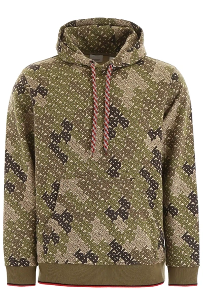 Shop Burberry Monogram Hoodie In Green,khaki,red