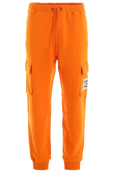 Shop Burberry Foster Joggers In Orange
