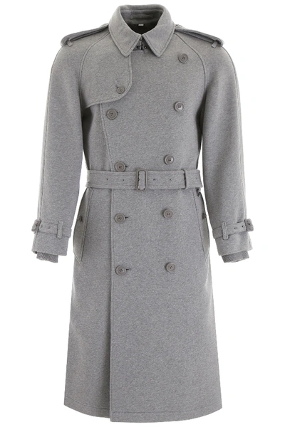 Shop Burberry Jersey Westminster Trench Coat In Grey