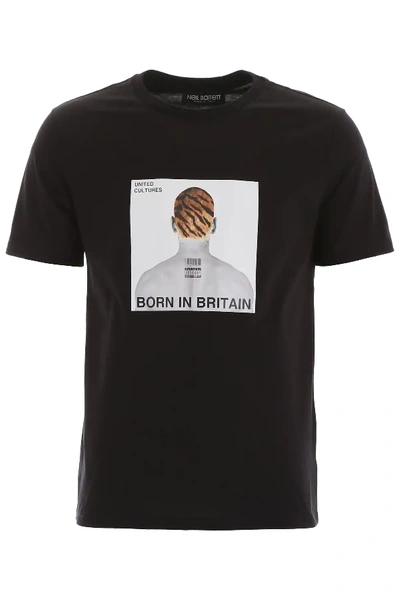 Shop Neil Barrett Born In Britain T-shirt In Black,white